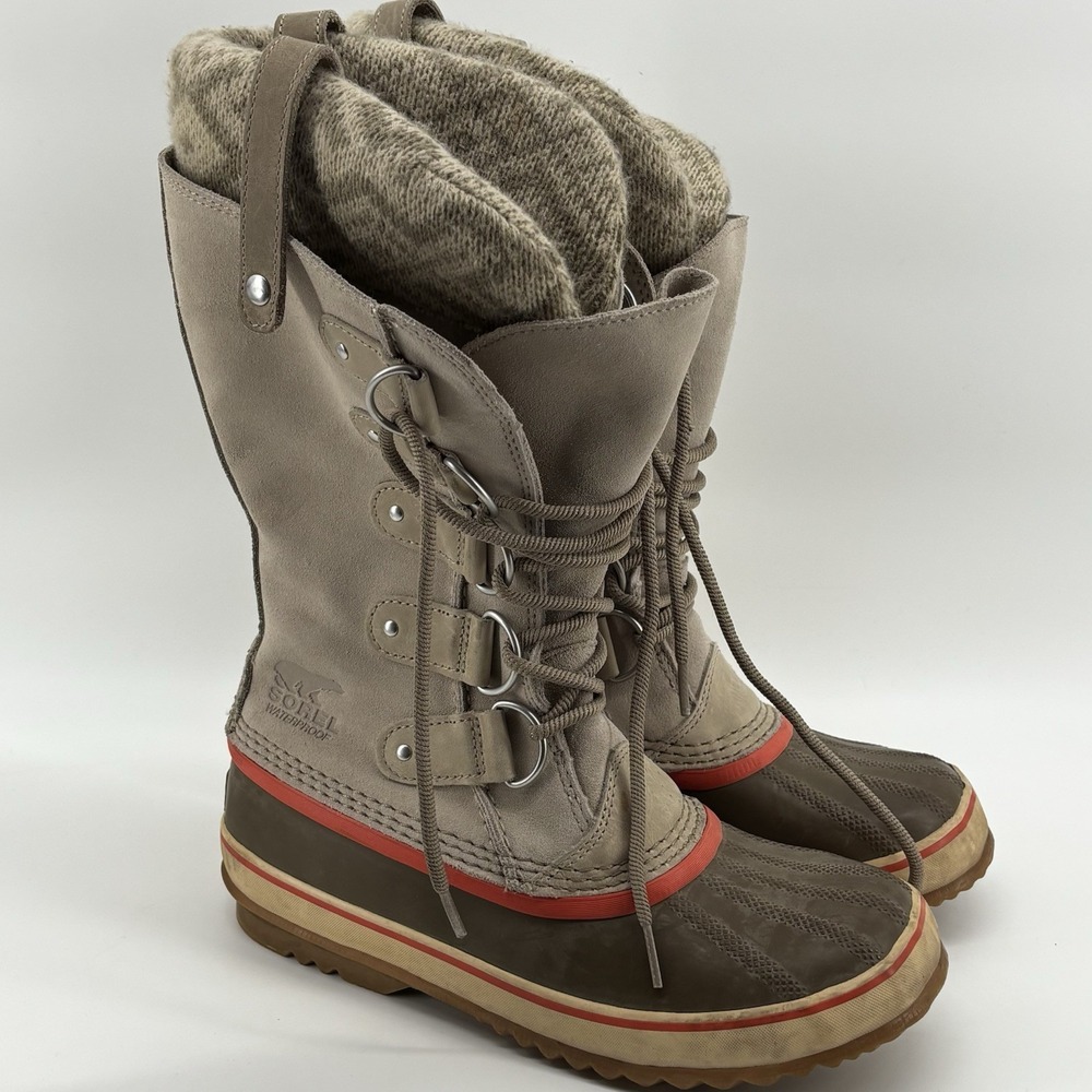 Sorel Joan of Arctic Boots Womens 9 Uk7 EU40 Beige Suede Waterproof Winter Snow